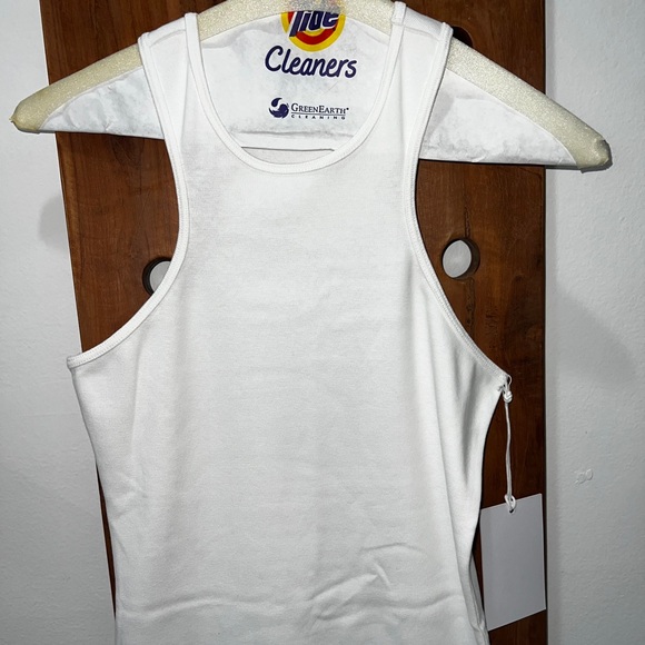 Helsa Heavy Rib Double Halter Dress in White - Picture 9 of 14